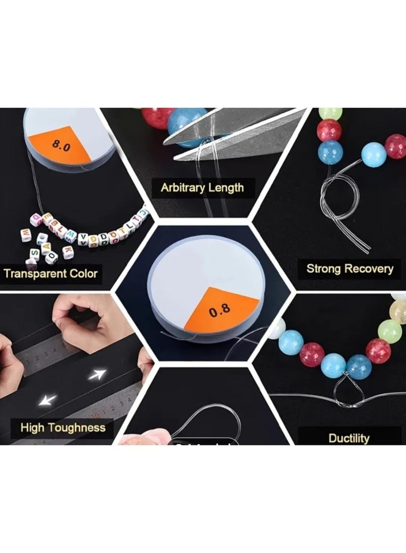 3 Rolls 0.8mm Transparent Jewelry Making String for Beading Jewelry Making Accessories and Beading Necklaces and Bracelets, Multi-Use Easy to Use Flexible Easy to Knotting and Shaping - Image 2